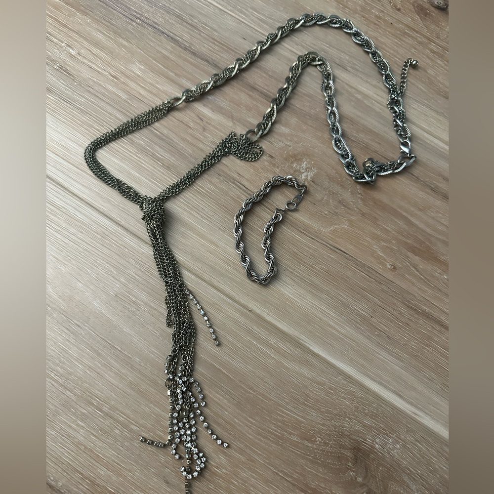 Vintage Boho Knotted Necklace w/Bracelet
